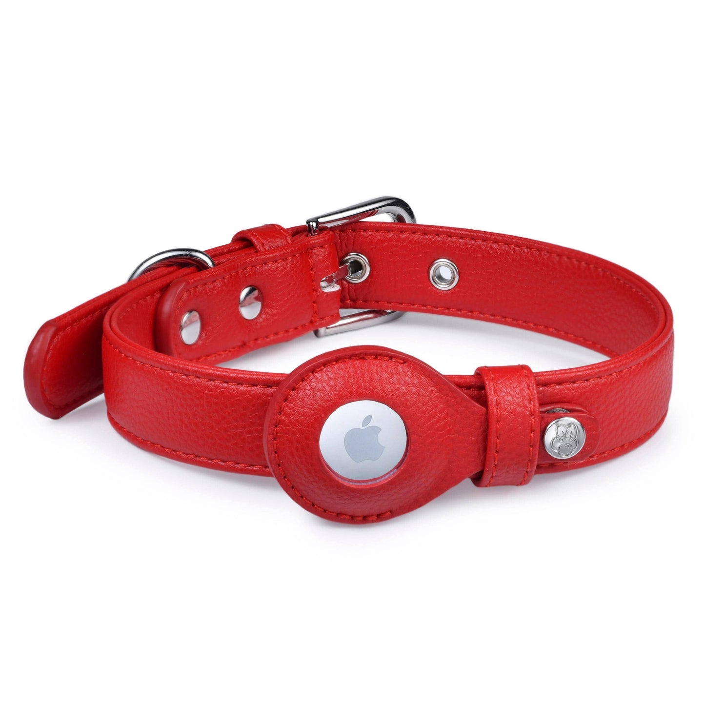 Silver-Powered Freshness Microfiber Vegan Leather AirTag Dog Collar