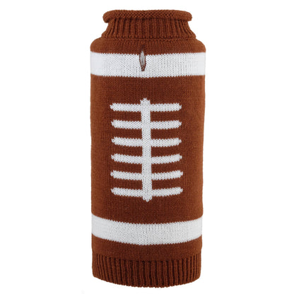 Cozy Football Touchdown Dog Sweater - Warm Acrylic Pet Apparel