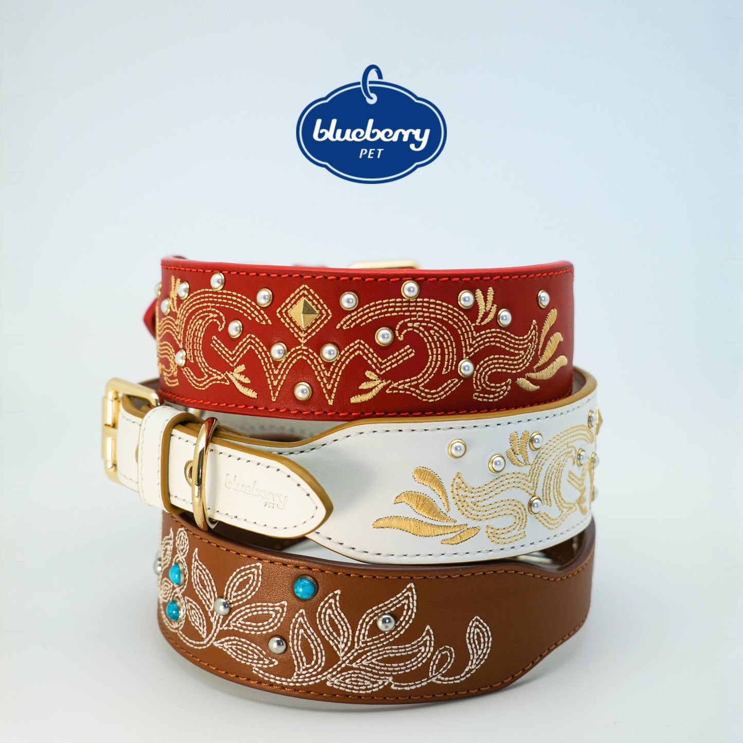 Red Collar Western Style Premium Leather Collar