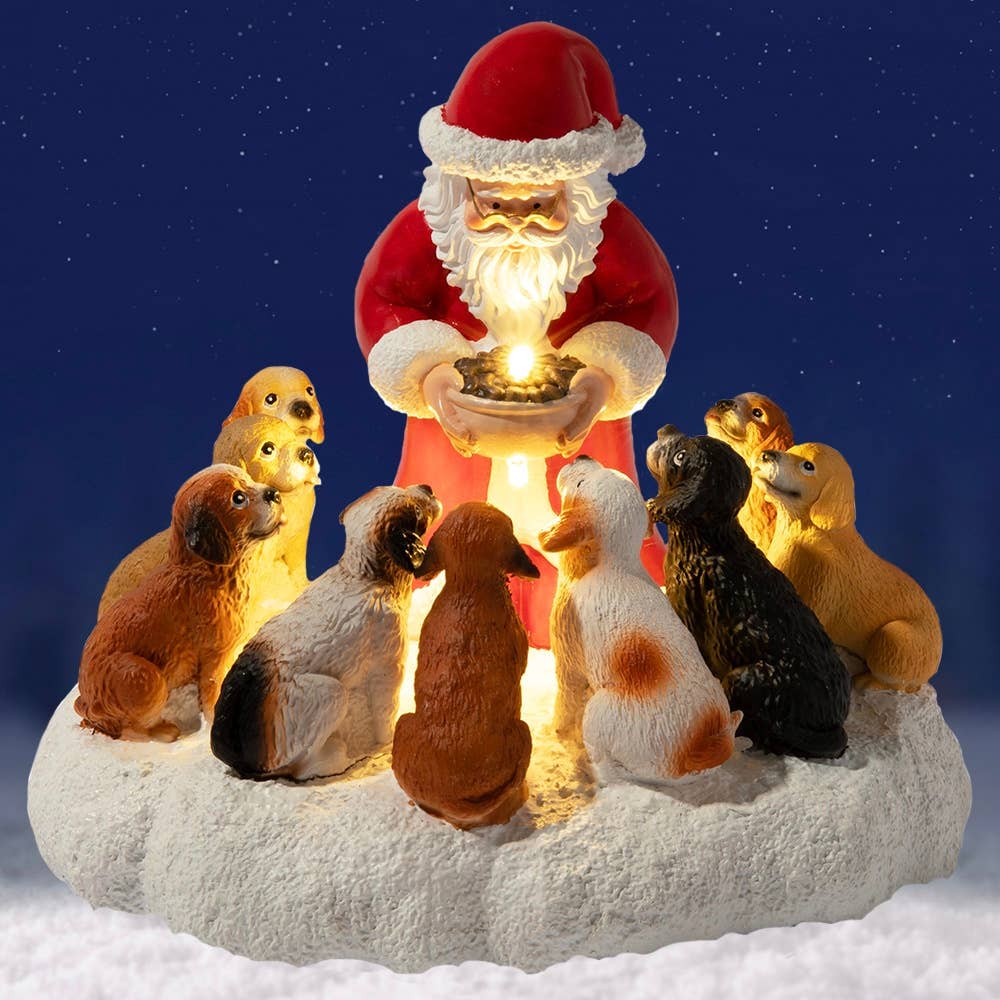 Santa’s Light Of Hope- A Dog’s Christmas Wish Inspirational Collectible Figurine- Helps Feed Shelter Dogs in Need -Faire