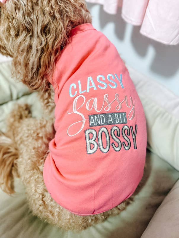 Classy Sassy and a Bit Bossy Dog T-Shirt – Bold & Fun Tee