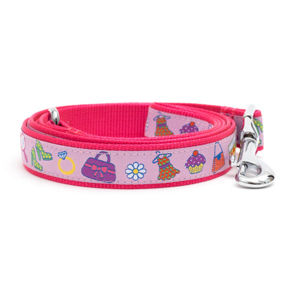 Fashionista Pet Lead: Durable, Stylish Pink Patterned Nylon Dog Leash, Secure Snap