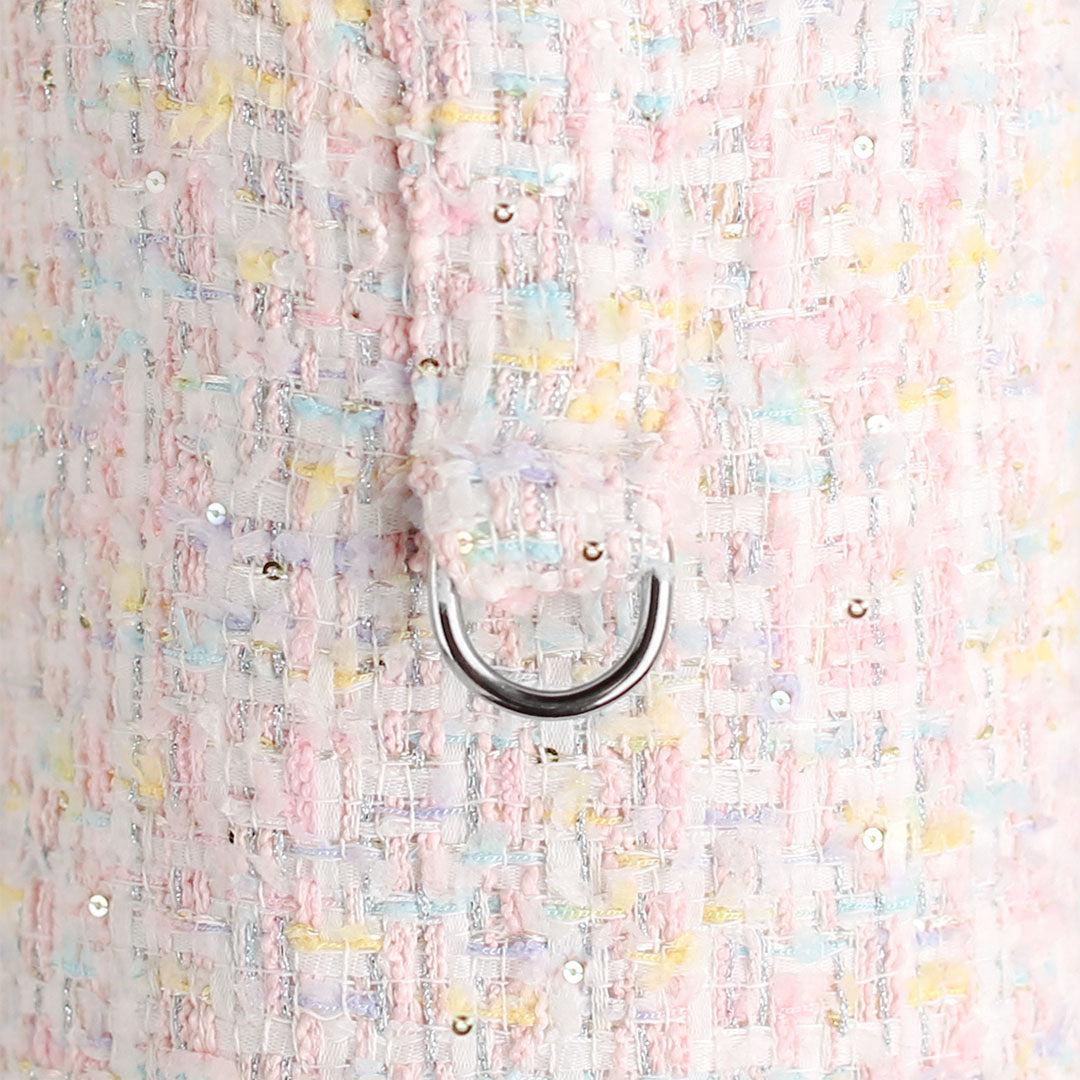 Chantel Tweed Dog Coat: Luxurious Warm Faux Fur Lined Adjustable Pet Apparel