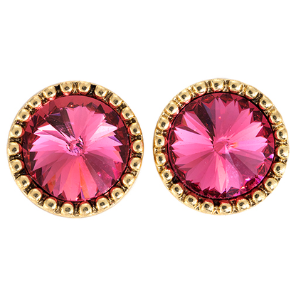 Luxurious Pink Gold Sparkle Pet Collar Crown Charm Studs Diva Accents