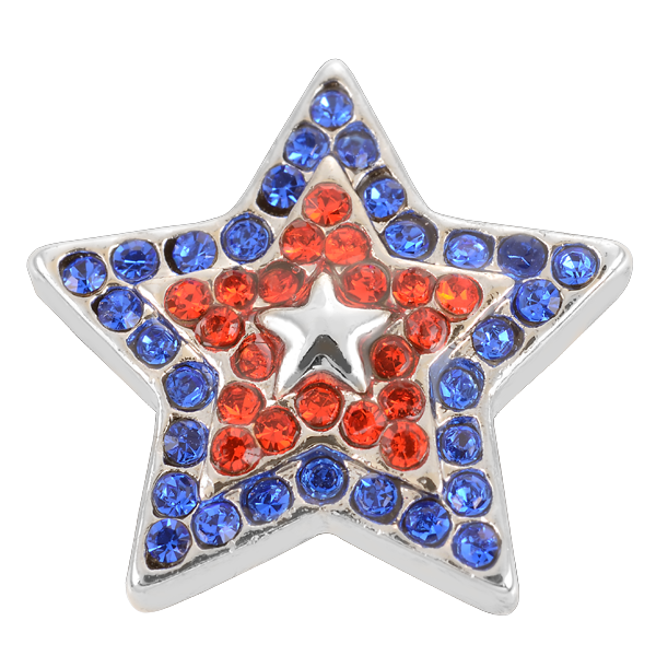 Patriotic Dog Collar with Interchangeable Flag, Heart, Star Charms & Studs