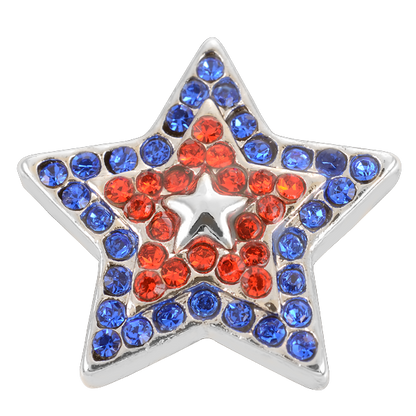 Patriotic Dog Collar with Interchangeable Flag, Heart, Star Charms & Studs