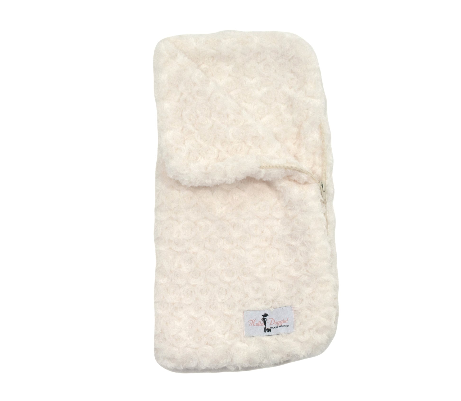 Luxury Rosebud Puppy Snuggle Sleeping Bag with Zipper, Warm Plush Blanket