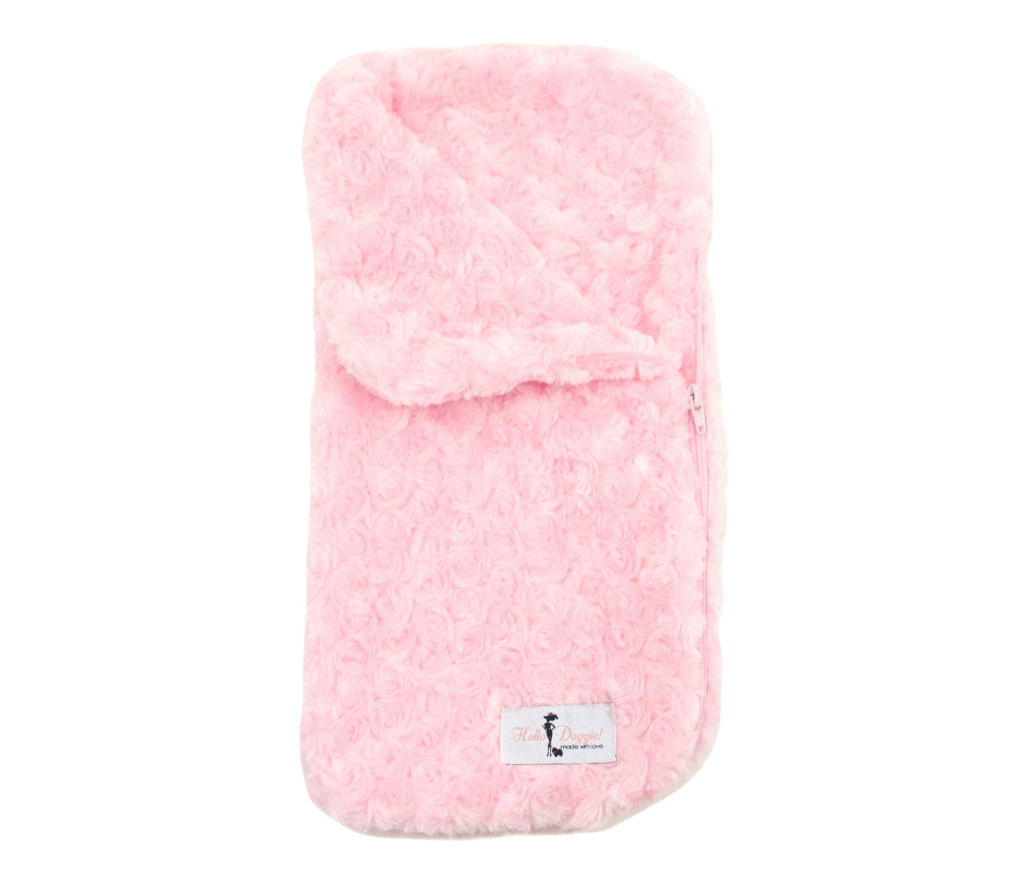 Luxury Rosebud Puppy Snuggle Sleeping Bag with Zipper, Warm Plush Blanket