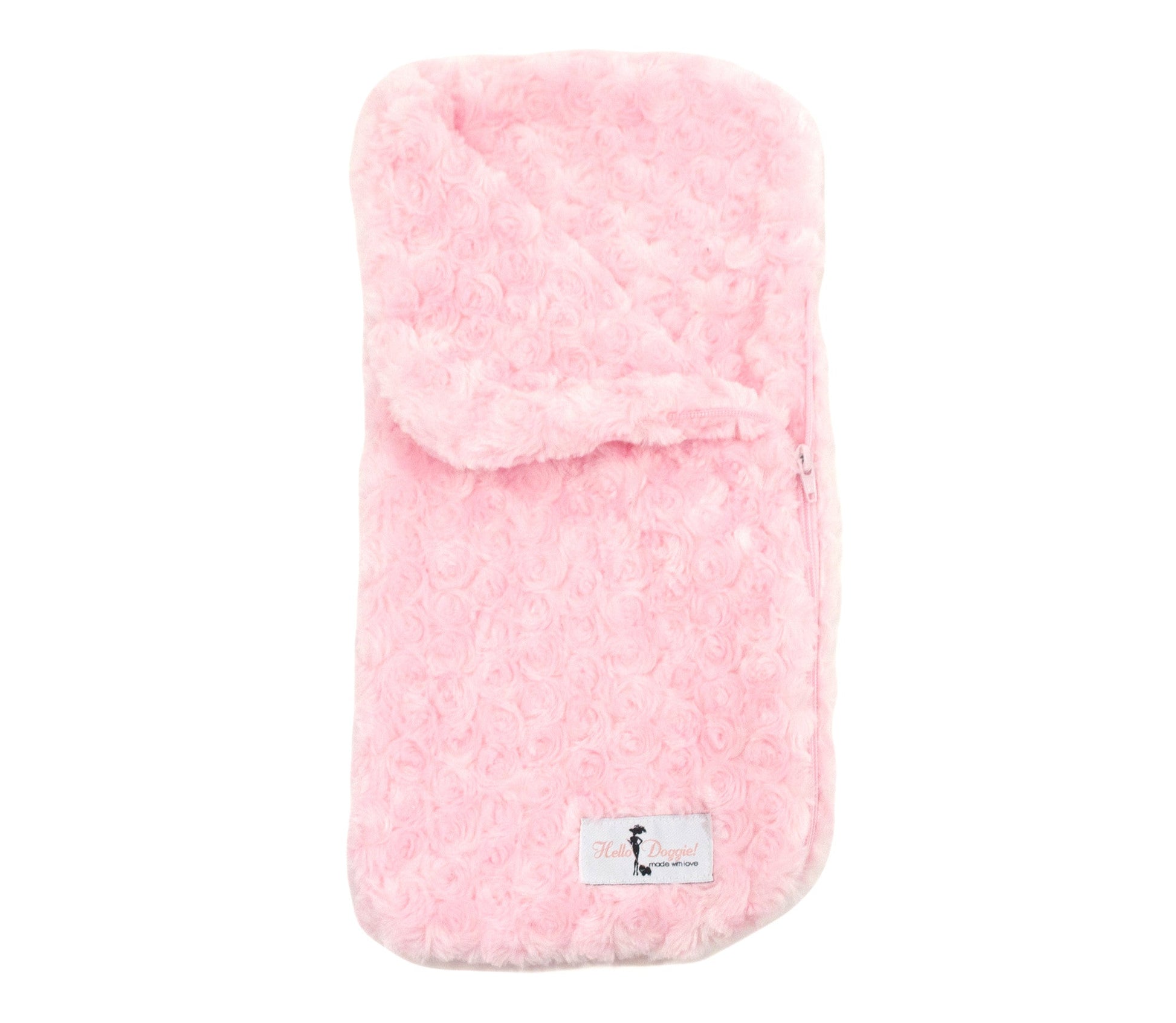 Luxury Rosebud Puppy Snuggle Sleeping Bag with Zipper, Warm Plush Blanket