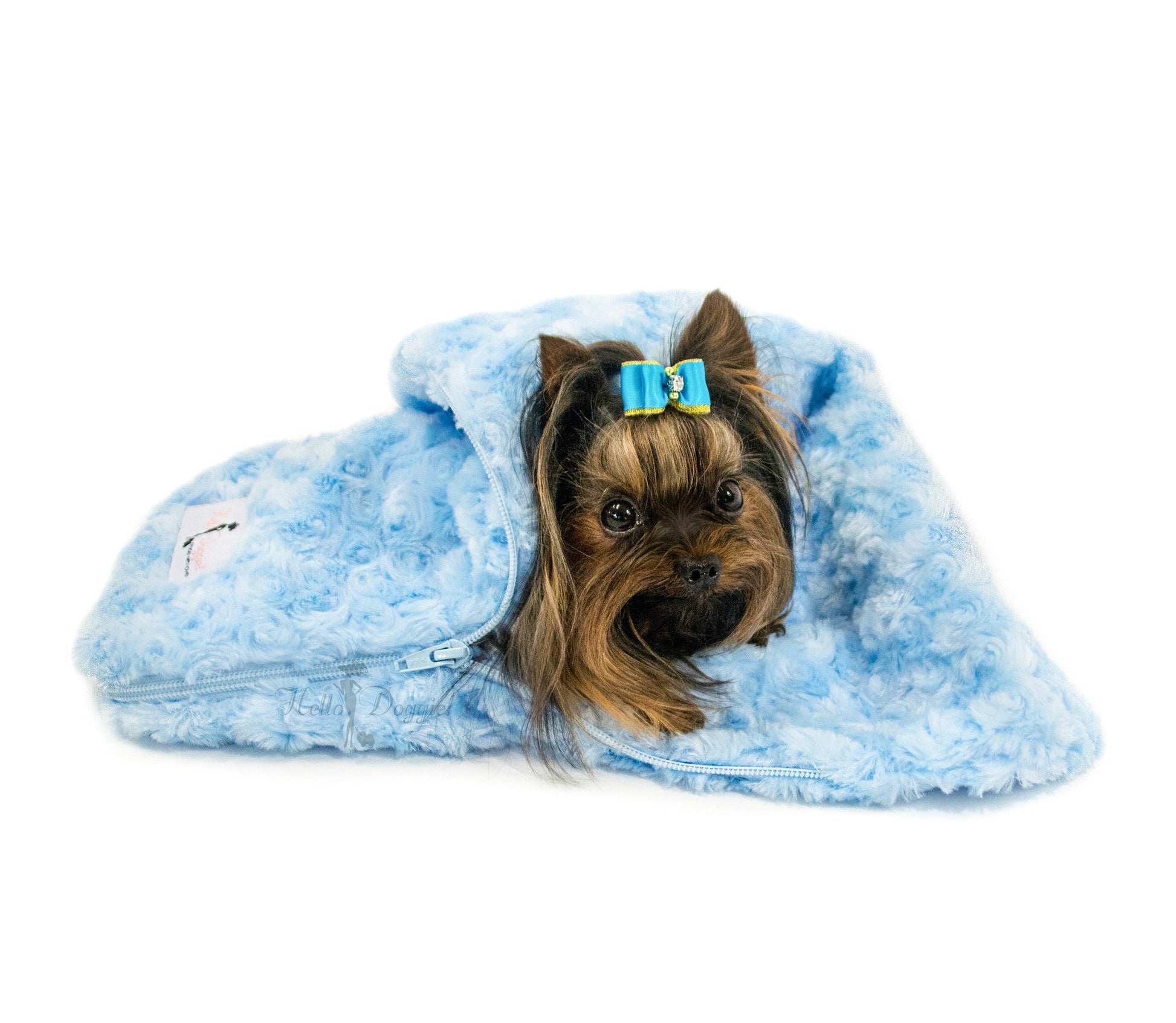Luxury Rosebud Puppy Snuggle Sleeping Bag with Zipper, Warm Plush Blanket
