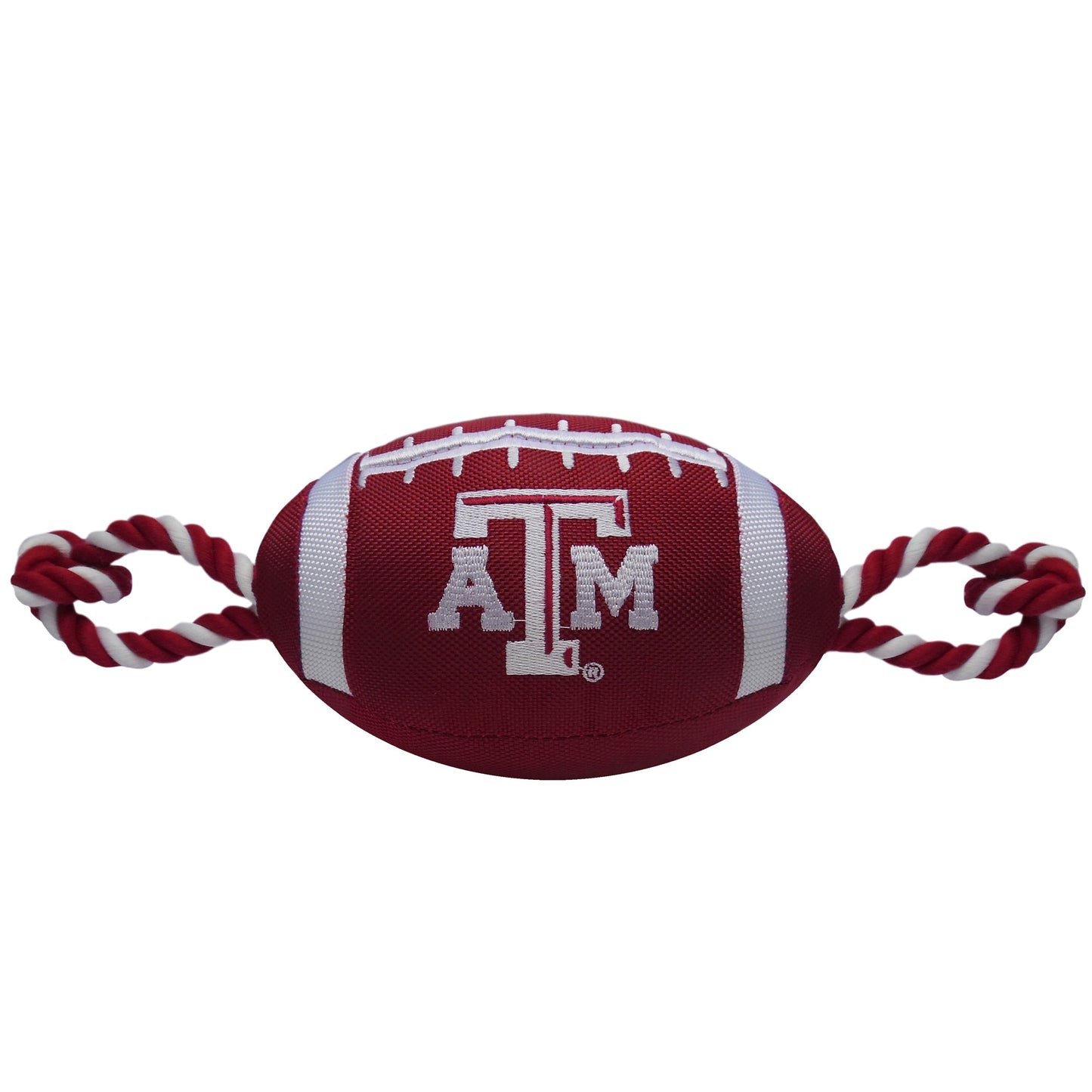 Texas A & M Nylon Football Pet Toy Durable Tug Squeaker for Dogs