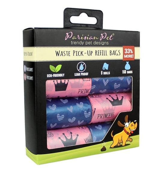 Princess Hearts Eco-Friendly Dog Waste Bags: Leak-Proof & Durable Pet Cleanup Solution