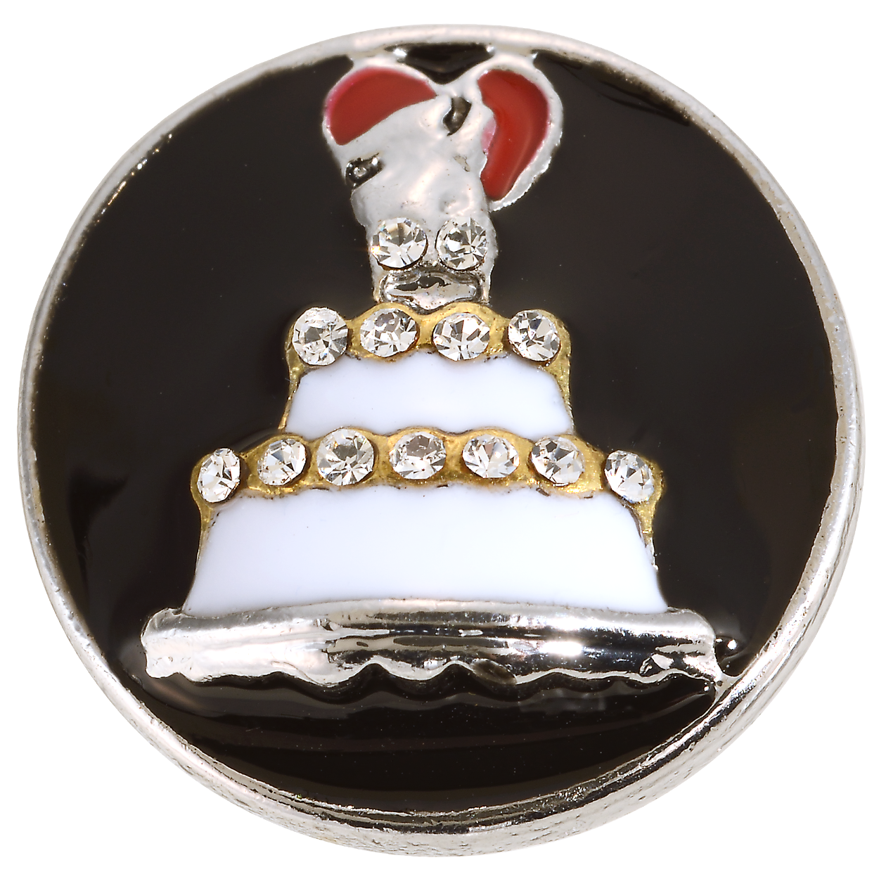 Elegant Black Dog Wedding Collar with Charms for Engagement Photos