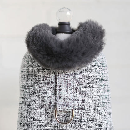 Warm & Stylish Zha Zha Dog Coat: Tweed with Faux Fur Lining