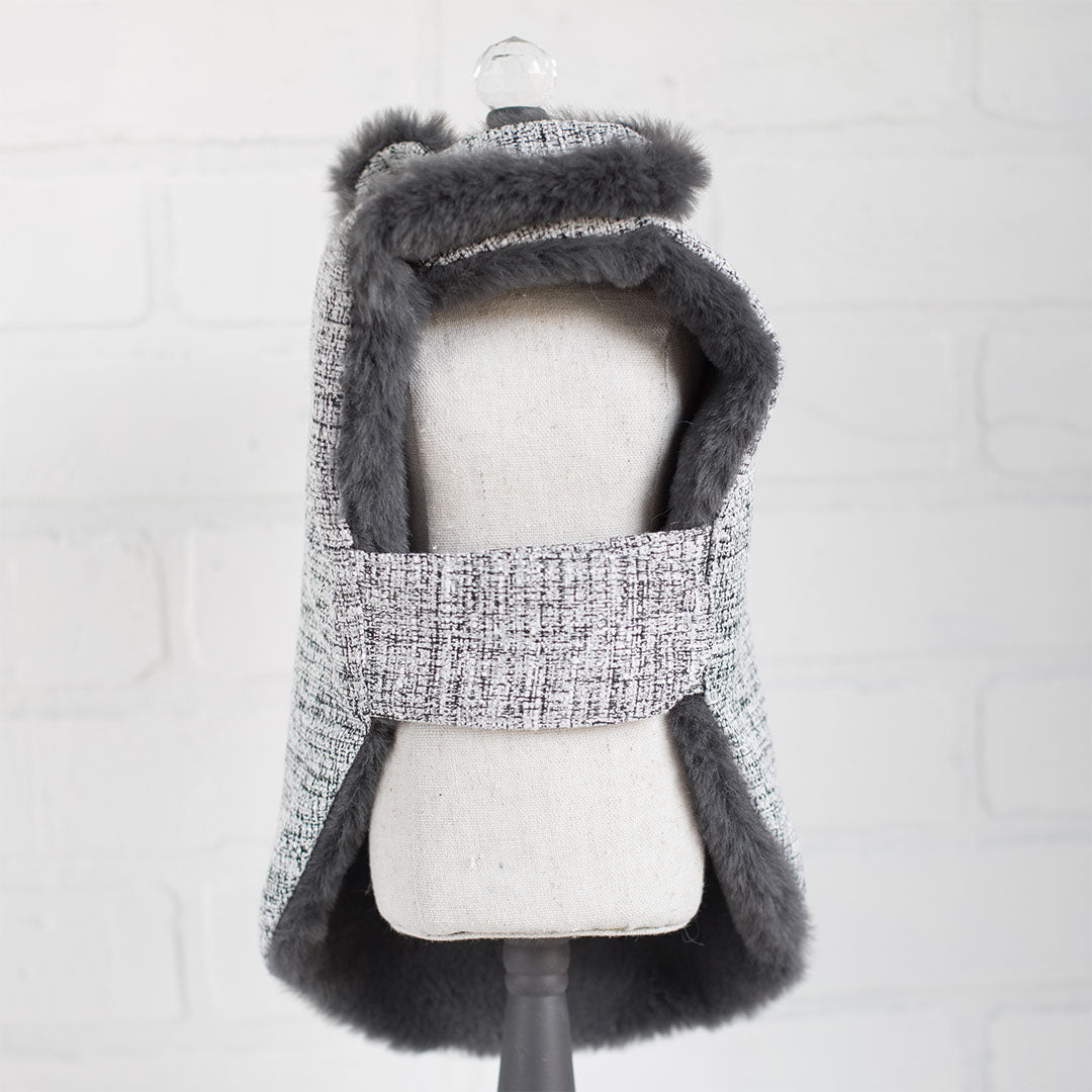 Warm & Stylish Zha Zha Dog Coat: Tweed with Faux Fur Lining