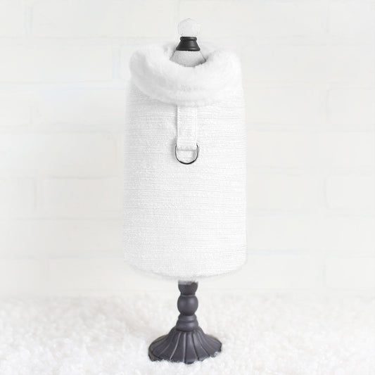 Warm & Stylish Zha Zha Dog Coat: Tweed with Faux Fur Lining