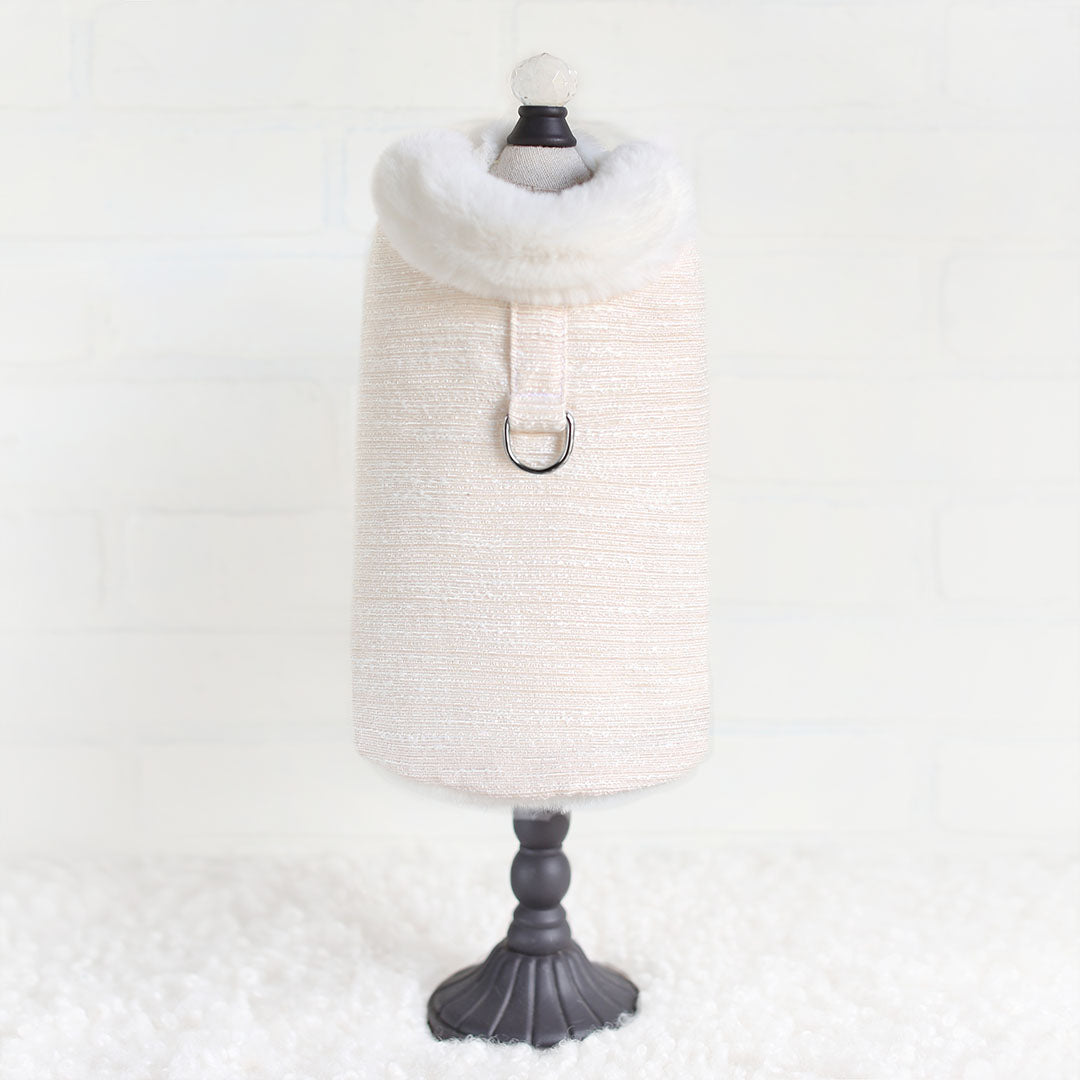 Warm & Stylish Zha Zha Dog Coat: Tweed with Faux Fur Lining