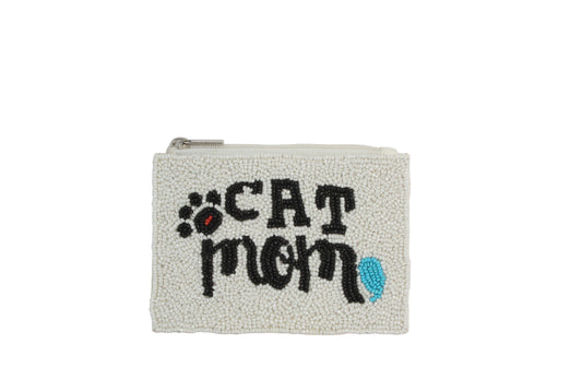 Cat Mom Beaded Card Holder