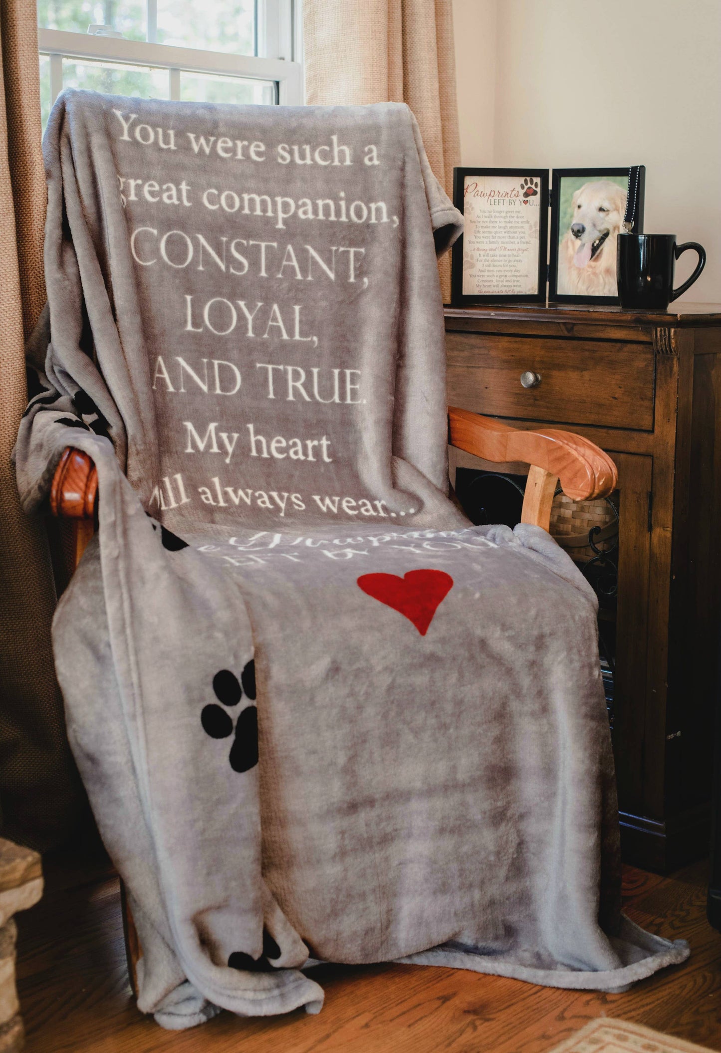 Pawprints Left By You Sympathy Pet Loss Hugs Blanket