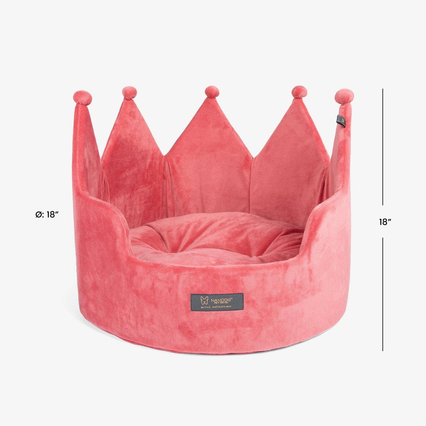 Nandog Crown Dog & Cat Fun Bed Prive Collection - Royal Pink