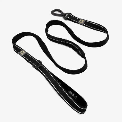NANDOG Anti-Push Sport Dog Leash With Neoprene Handle -BLACK