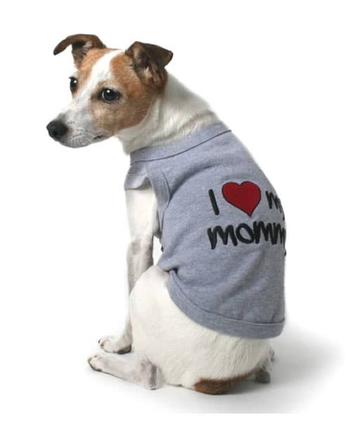 Gray I Love Mommy ® Gray Dog T-Shirt – Cute Pet Outfit for Dogs