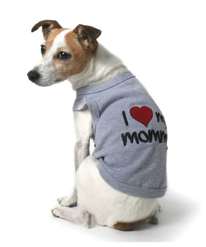 Gray I Love Mommy ® Gray Dog T-Shirt – Cute Pet Outfit for Dogs
