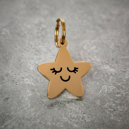 Smiling Star Pet ID Tag Includes Free Engraving