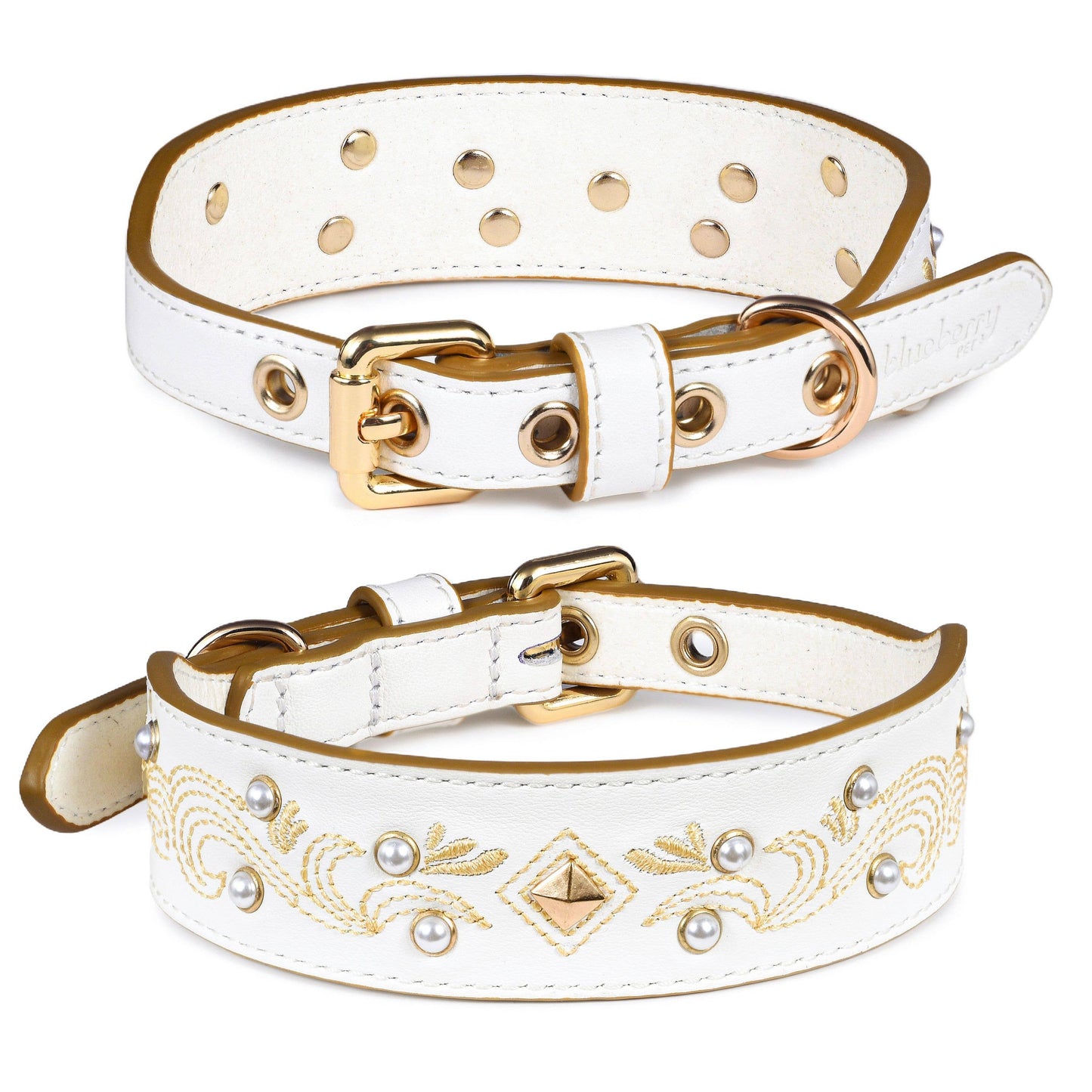 White Collar Western Style Premium Leather