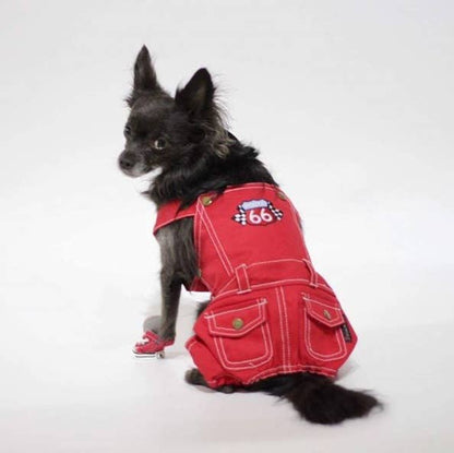 Route 66 Jumpsuit Red – Must-Have Pet Outfit