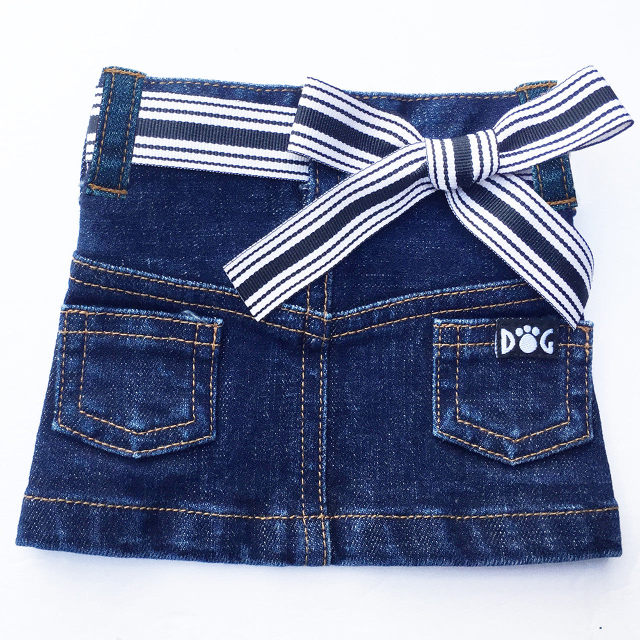Adjustable Jane Denim Dog Skirt Belts: D-Ring & Bow Styles, Vibrant Colors