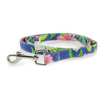 Tropical Blue Lagoon Hawaiian Hibiscus Dog Dress with Matching Leash for Pets