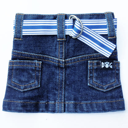 Adjustable Jane Denim Dog Skirt Belts: D-Ring & Bow Styles, Vibrant Colors