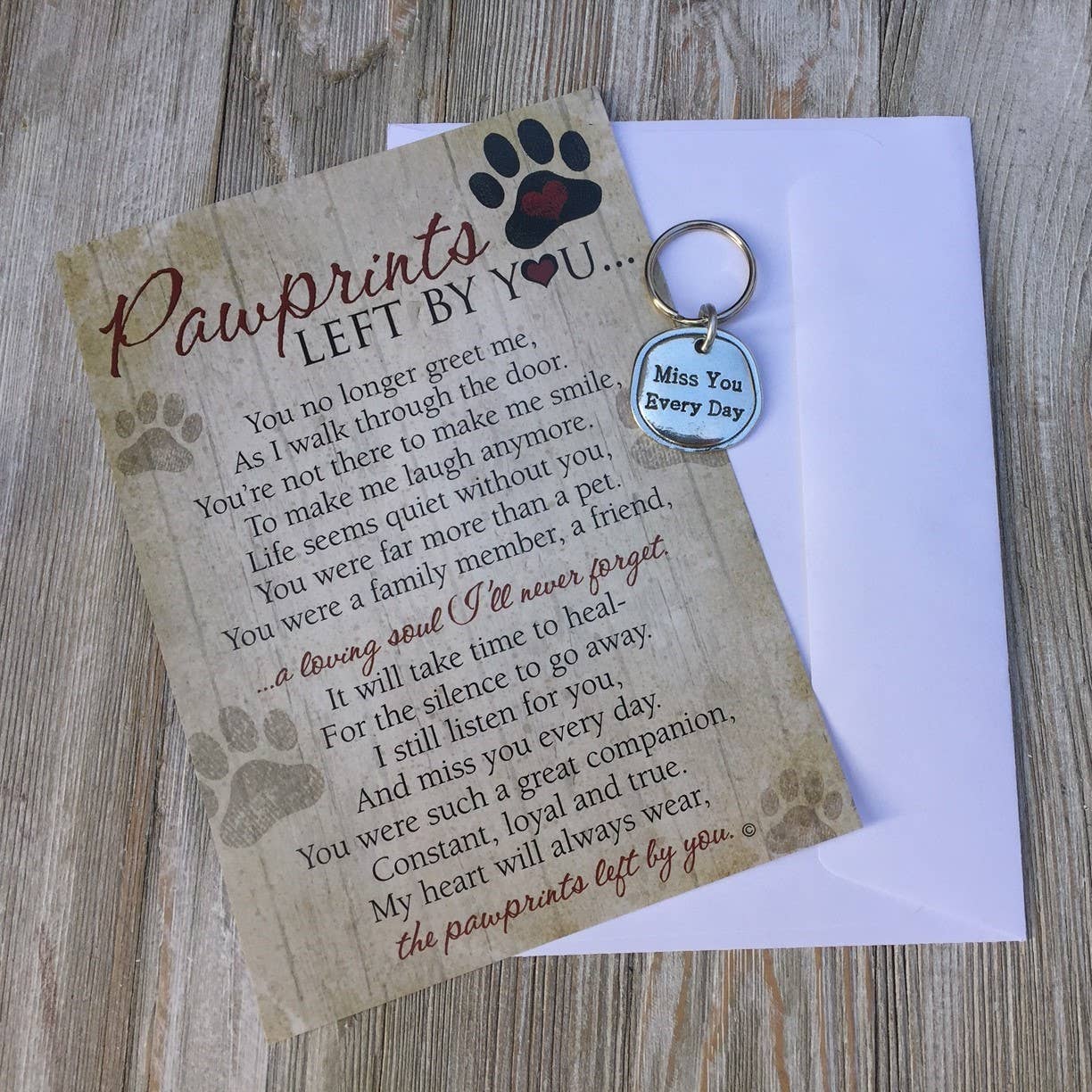 Pawprints Left By You Memorial Keychain USA Pewter  6079