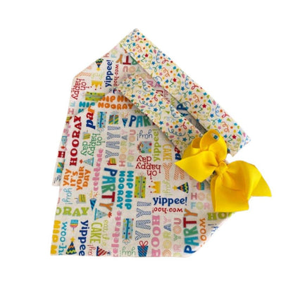 Hooray! Birthday Party Dog Bandana in Primary Bright Colors