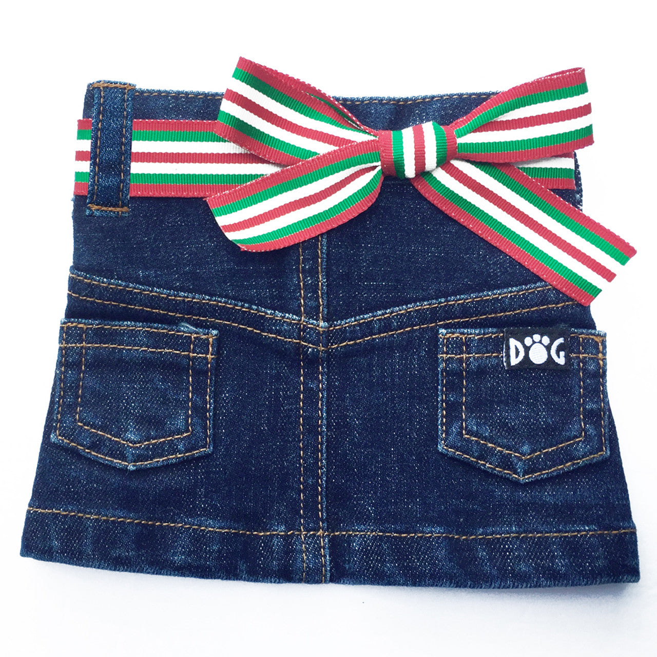 Adjustable Jane Denim Dog Skirt Belts: D-Ring & Bow Styles, Vibrant Colors