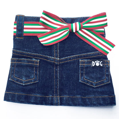 Adjustable Jane Denim Dog Skirt Belts: D-Ring & Bow Styles, Vibrant Colors