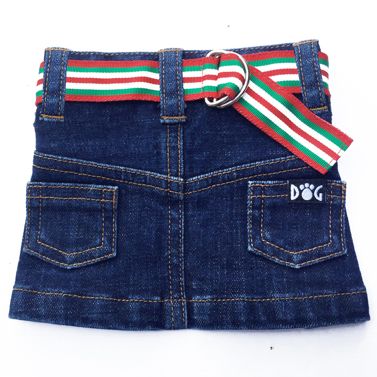 Adjustable Jane Denim Dog Skirt Belts: D-Ring & Bow Styles, Vibrant Colors