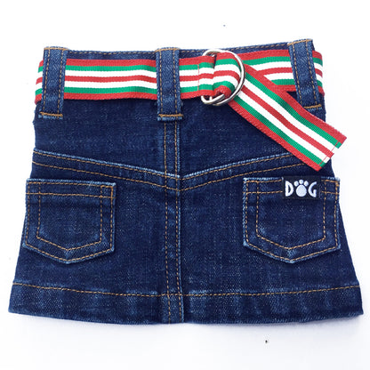 Adjustable Jane Denim Dog Skirt Belts: D-Ring & Bow Styles, Vibrant Colors