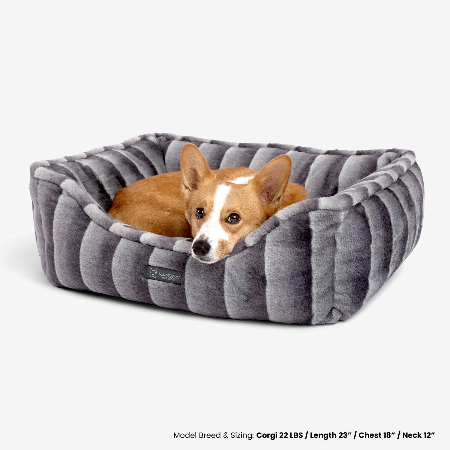 Reversible Chinchilla Gray Cloud Pet Bed for Dogs and Cats - Soft Comfort