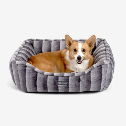 Reversible Chinchilla Gray Cloud Pet Bed for Dogs and Cats - Soft Comfort