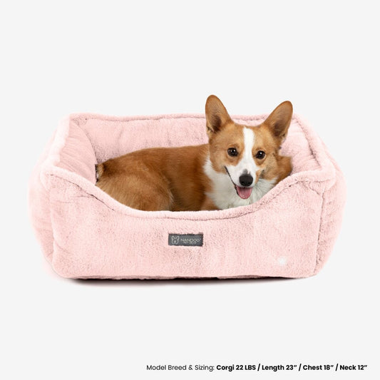 Luxurious Reversible Cloud Pet Bed: Soft Blush Pink, Durable, All Sizes