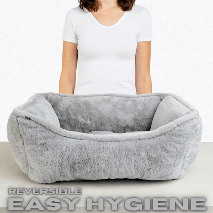 Luxurious Reversible Cloud Pet Bed: Soft Blush Pink, Durable, All Sizes