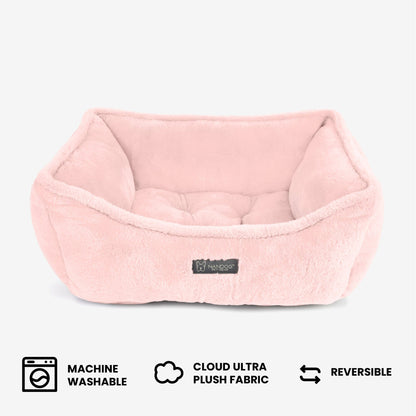 Luxurious Reversible Cloud Pet Bed: Soft Blush Pink, Durable, All Sizes