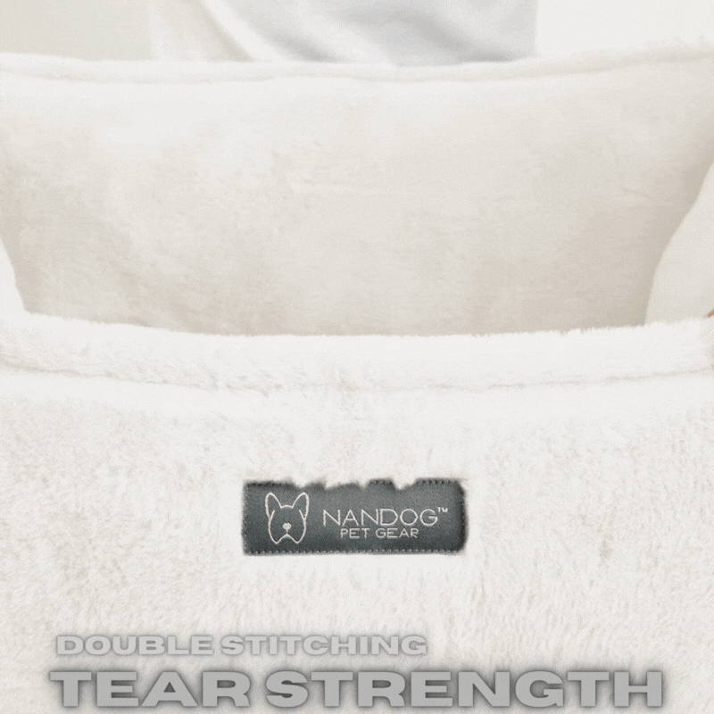 Reversible Plush Cloud Dog & Cat Bed - Soft, Washable, Pearl White Comfort