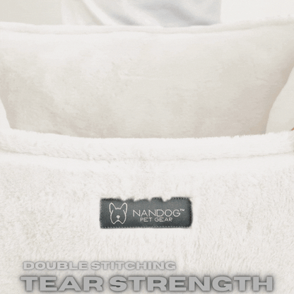 Reversible Plush Cloud Dog & Cat Bed - Soft, Washable, Pearl White Comfort