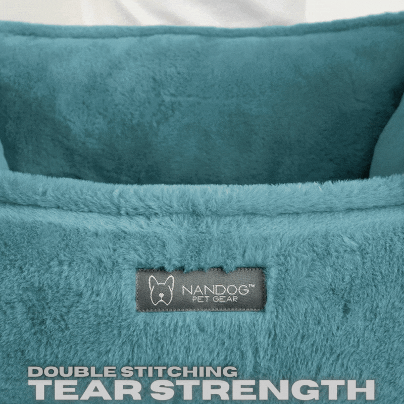 Plush Cloud Reversible Jade Green Pet Bed for Dogs and Cats