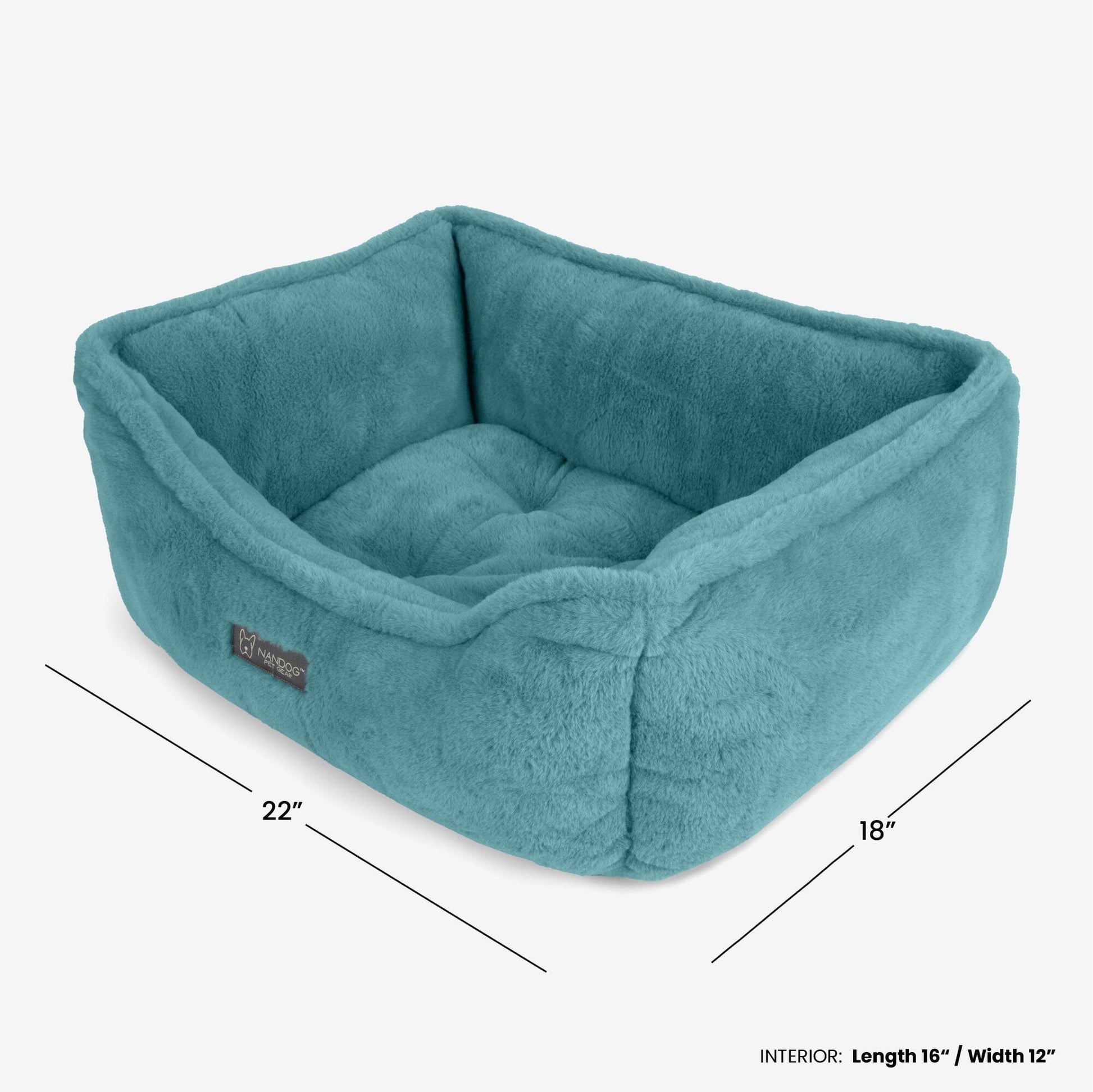 Plush Cloud Reversible Jade Green Pet Bed for Dogs and Cats