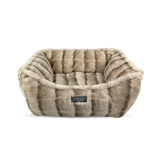 Super Cloud Reversible Dog & Cat Bed: Plush Comfort, Tan Chinchilla Design