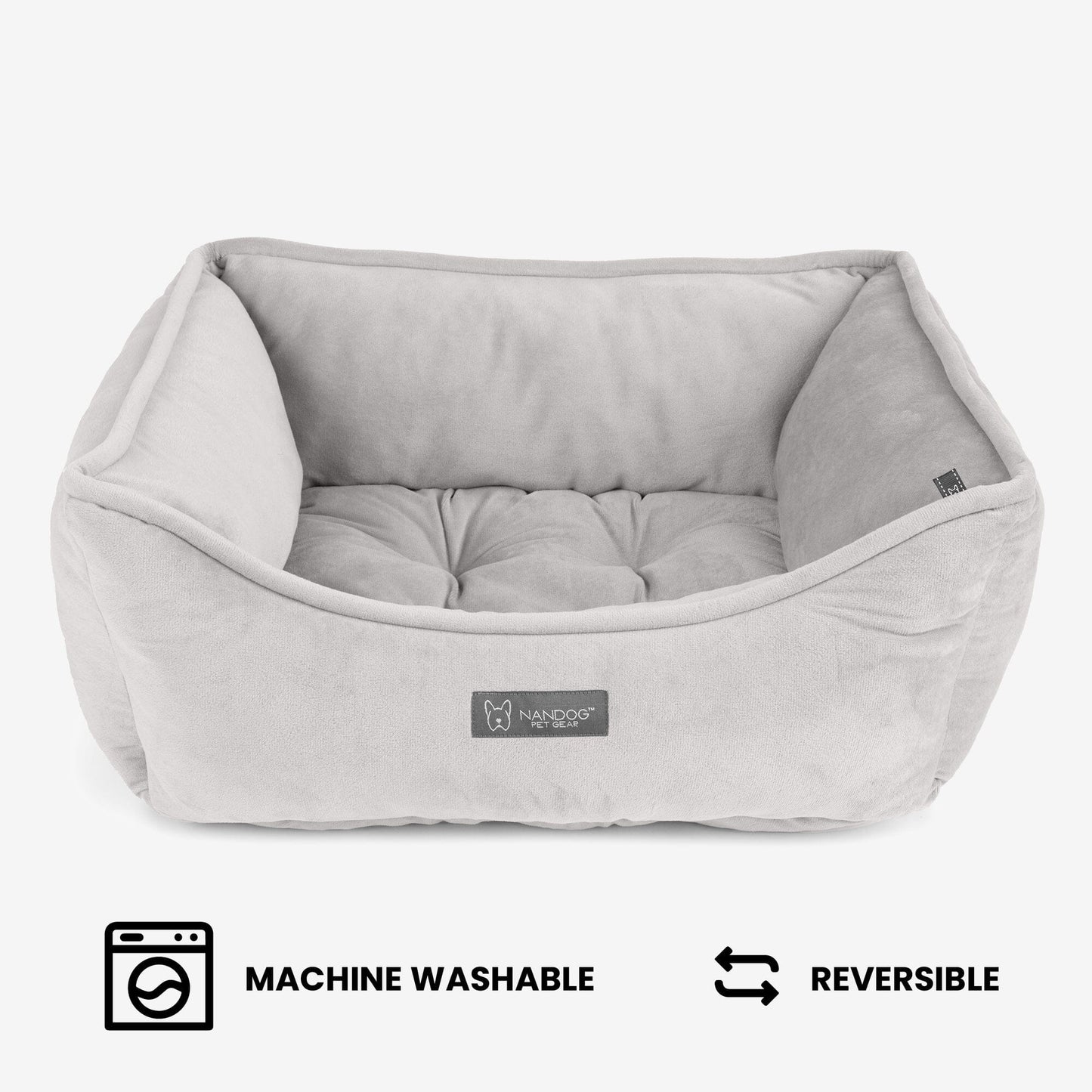 Luxurious Reversible Pet Bed for Dogs & Cats - Signature Pearl Gray Comfort